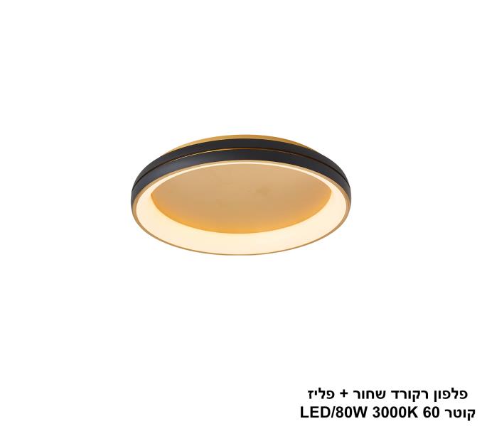פלפון רקורד שחור + פליז קוטר LED 84W 60 פלפון רקורד שחור + פליז קוטר LED 84W 60
